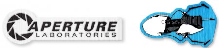 Portal Aufbügler Set 80s Aperture Laboratories Logo (2)