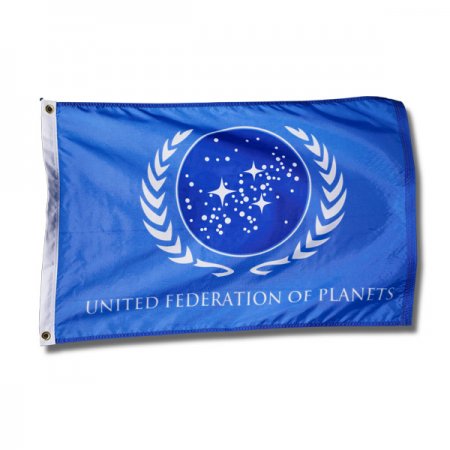 Star Trek Flagge Vereinigte Föderation der Planeten blau 90 x 60 cm