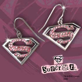 Superman Returns - Supergirl Kristall-Ohrringe pink