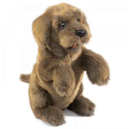 Handpuppe sitzender Hund 37,5 cm