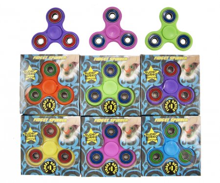 Finger Spinner bund 8 cm- 6-fach sortiert