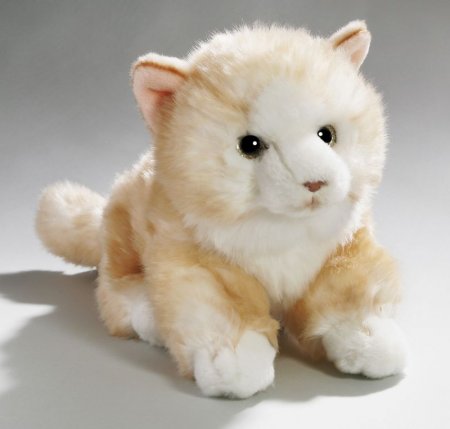 Katze liegend beige ca. 23 cm