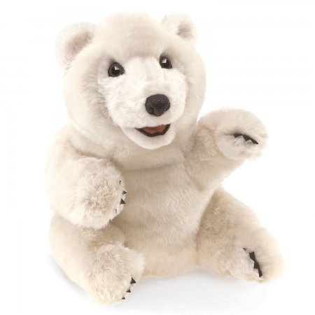 Handpuppe Eisbär sitzend 30 cm