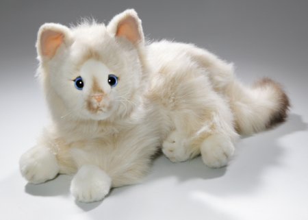 Plüsch Katze liegend Birmakatze ca. 30 cm