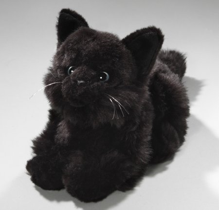 Plüsch Katze liegend schwarz ca. 20 cm