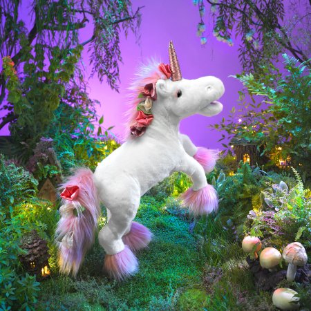 Handpuppe Einhorn 66 cm- mit Spieluhr