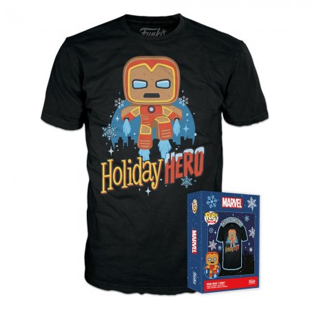Marvel Holiday POP! Tees T-Shirt GB Iron Man