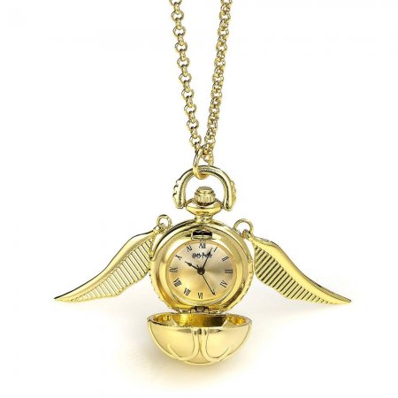 Harry Potter Halskette mit Uhr Goldener Schnatz (vergoldet)