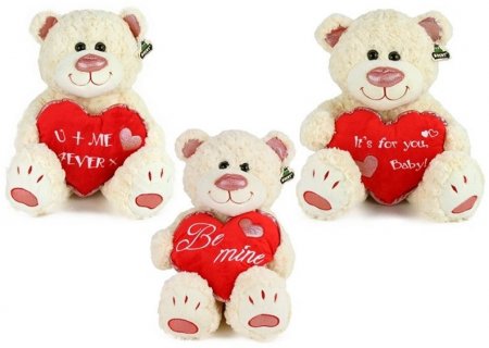 Bär weiss mit Herz sortiert 38 cm