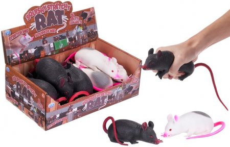 Squishy / Dehnbare Ratte 12,5cm 2-fach sortiert im Display (12)