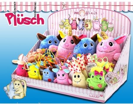 1 Mix-Display mit 4x 18cm Plüsch und 36x 8cm Plüsch mit Schleife
