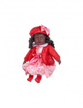 Plüsch Puppen 51 cm- dunkelhäutig