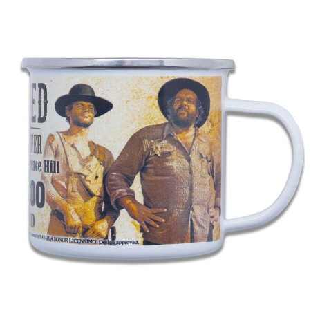 2er Set Bud Spencer & Terence Hill Emaille Tasse Wanted