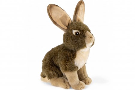 Plüsch Hase sitzend mit großen Ohren