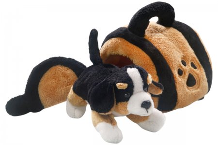 Plüsch-Berner Sennenhund in Hundehütte