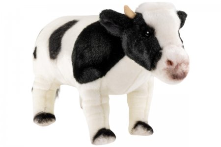Plüsch-Kuh stehend schwarz-weiß