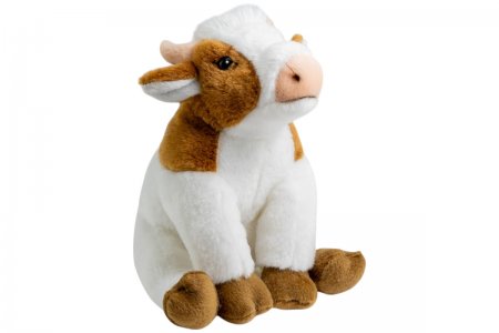 Plüsch-Kuh sitzend braun-weiß