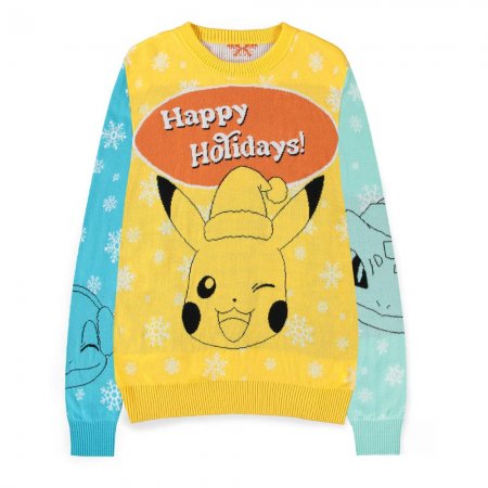 Pokémon Pullover Pikachu, Bulbasaur, Squirtle & Charmender (Christmas Jumper)