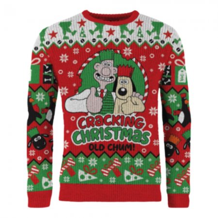Wallace & Gromit Christmas Pullover Cracking Christmas Old Chum!