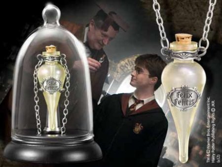 Harry Potter Anhänger mit Kette und Schmuckvitrine Felix Felicis