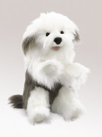 Handpuppe Bobtail-Hund 55 cm