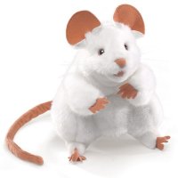 Handpuppe Weisse Maus 20 cm