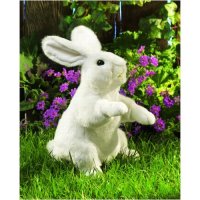 Handpuppe Weißer Hase, stehend 42,5 cm