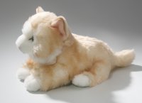 Katze liegend beige ca. 23 cm