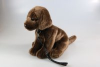 Labrador dunkelbraun mit Leine ca. 25 cm