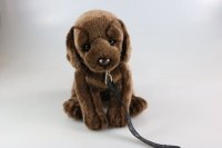 Labrador dunkelbraun mit Leine ca. 25 cm