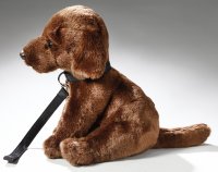 Labrador dunkelbraun mit Leine ca. 25 cm