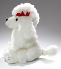 Pudel sitzend weiss ca. 28 cm