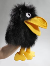 Handpuppe Rabe ca. 40 cm, Körper ca. 30 cm