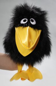 Handpuppe Rabe ca. 40 cm, Körper ca. 30 cm