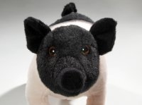 Plüsch Schwein schwarz-rosa stehend ca. 26 cm