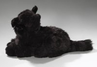 Plüsch Katze liegend schwarz ca. 20 cm