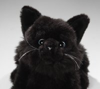 Plüsch Katze liegend schwarz ca. 20 cm