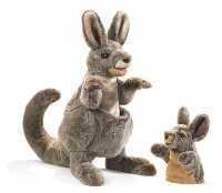 Handpuppe Känguruh mit Baby 51 cm