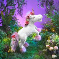 Handpuppe Einhorn 66 cm- mit Spieluhr