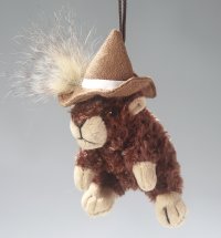 Murmeltier mit Hut, Aufhänger ca.10 cm