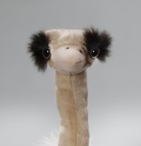 Plüsch-Strauß, Vogel Handpuppe ca.40 cm