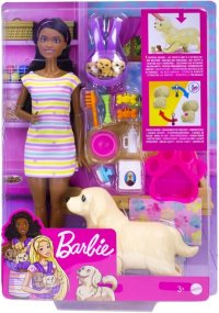 Mattel Barbie Spielset Puppe mit Hund und Welpen