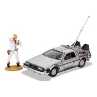 Zurück in die Zukunft Diecast Modell 1/36 DeLorean and Doc Brown Figure