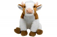 Plüsch-Kuh sitzend braun-weiß