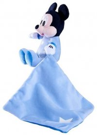 Disney Mickey Mouse Plüsch mit Kuscheltuch, leuchtet im Dunkeln 10x35 cm