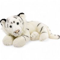 Plüsch Tiger weiß liegend