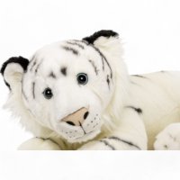 Plüsch Tiger weiß liegend