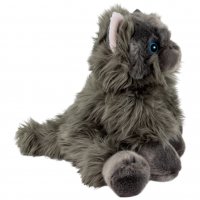 Plüsch Katze sitzend, Perserkatze grau